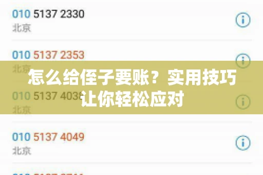 怎么给侄子要账？实用技巧让你轻松应对