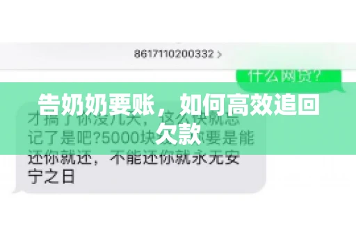告奶奶要账，如何高效追回欠款