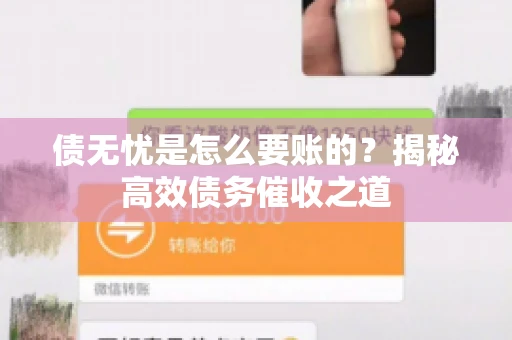 债无忧是怎么要账的？揭秘高效债务催收之道