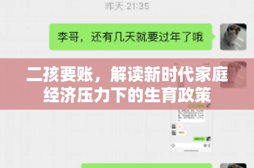 二孩要账，解读新时代家庭经济压力下的生育政策