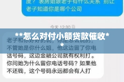 **怎么对付小额贷款催收**