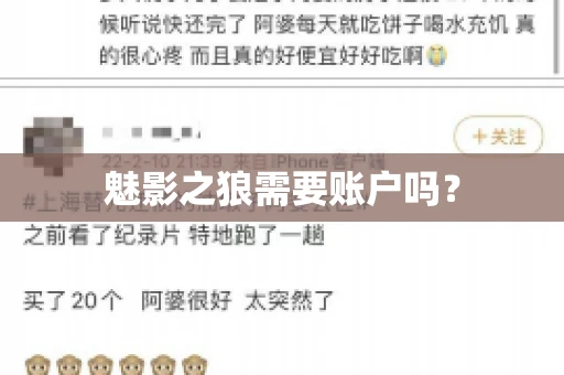 魅影之狼需要账户吗? 魅影之狼需要账户吗?