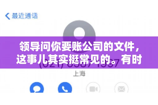 领导问你要账公司的文件，这事儿其实挺常见的。有时候，你可能一头雾水，不知道从何下手。今天，我就来和大家聊聊这个话题，希望能帮到大家。