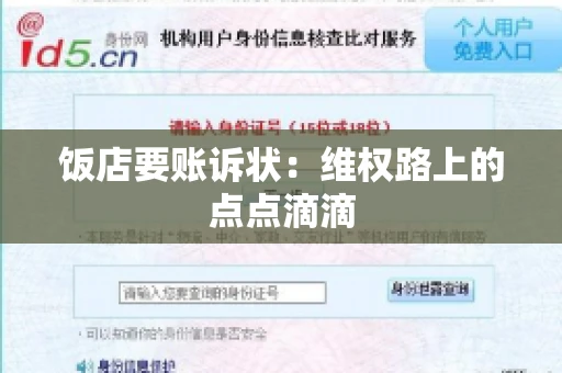 饭店要账诉状：维权路上的点点滴滴