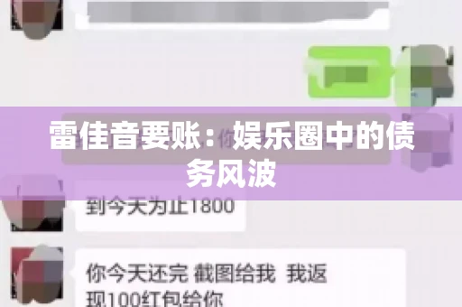 雷佳音要账:娱乐圈中的债务风波 雷佳音要账:娱乐圈中的债务风波