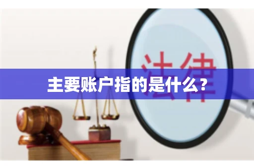 主要账户指的是什么？