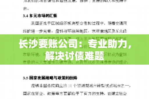 长沙要账公司：专业助力，解决讨债难题