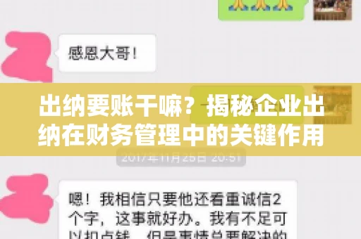 出纳要账干嘛？揭秘企业出纳在财务管理中的关键作用